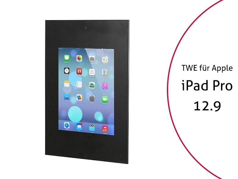 TabLines TWE033B Tablet Wandeinbau für Apple iPad Pro 12.9 (1./2. Gen.) DS, schw...