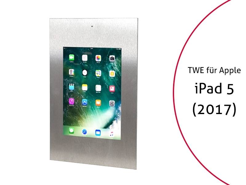 TabLines TWE036E Tablet Wandeinbau für Apple iPad 5 (2017), DS, Edelstahl