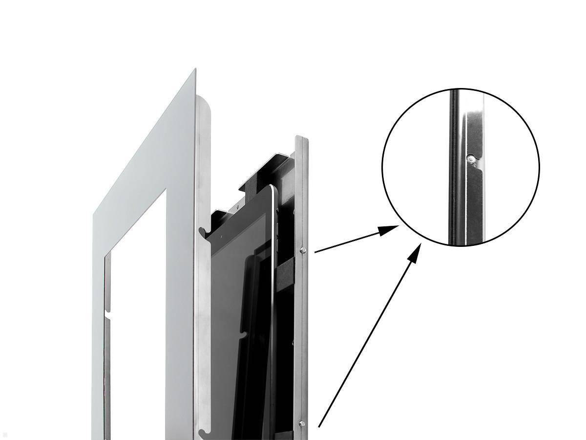 TabLines TWE077E Tablet Wandeinbau für Samsung Tab S7+ 12.4, Edelstahl