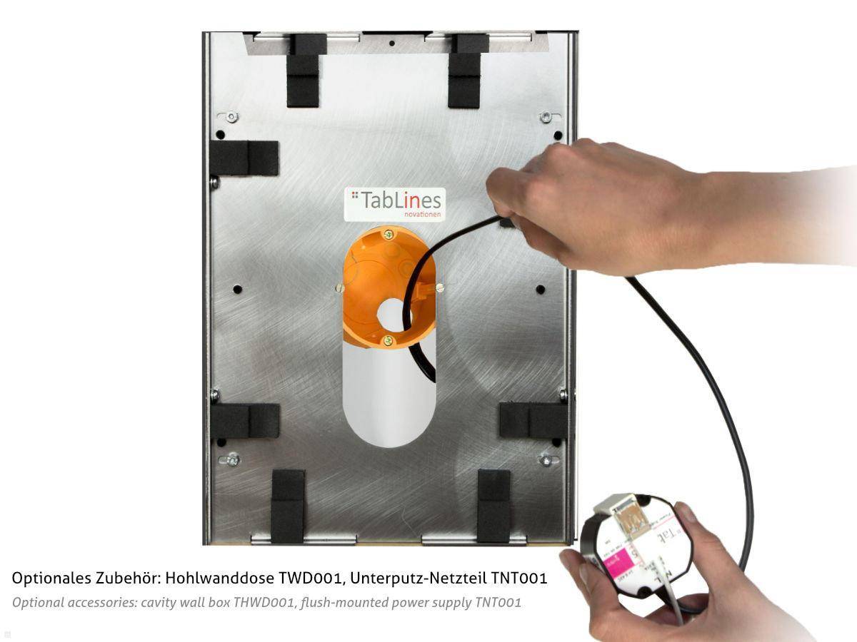 TabLines TWE090W Tablet Wandeinbau für Samsung Tab A7 10.4, weiß