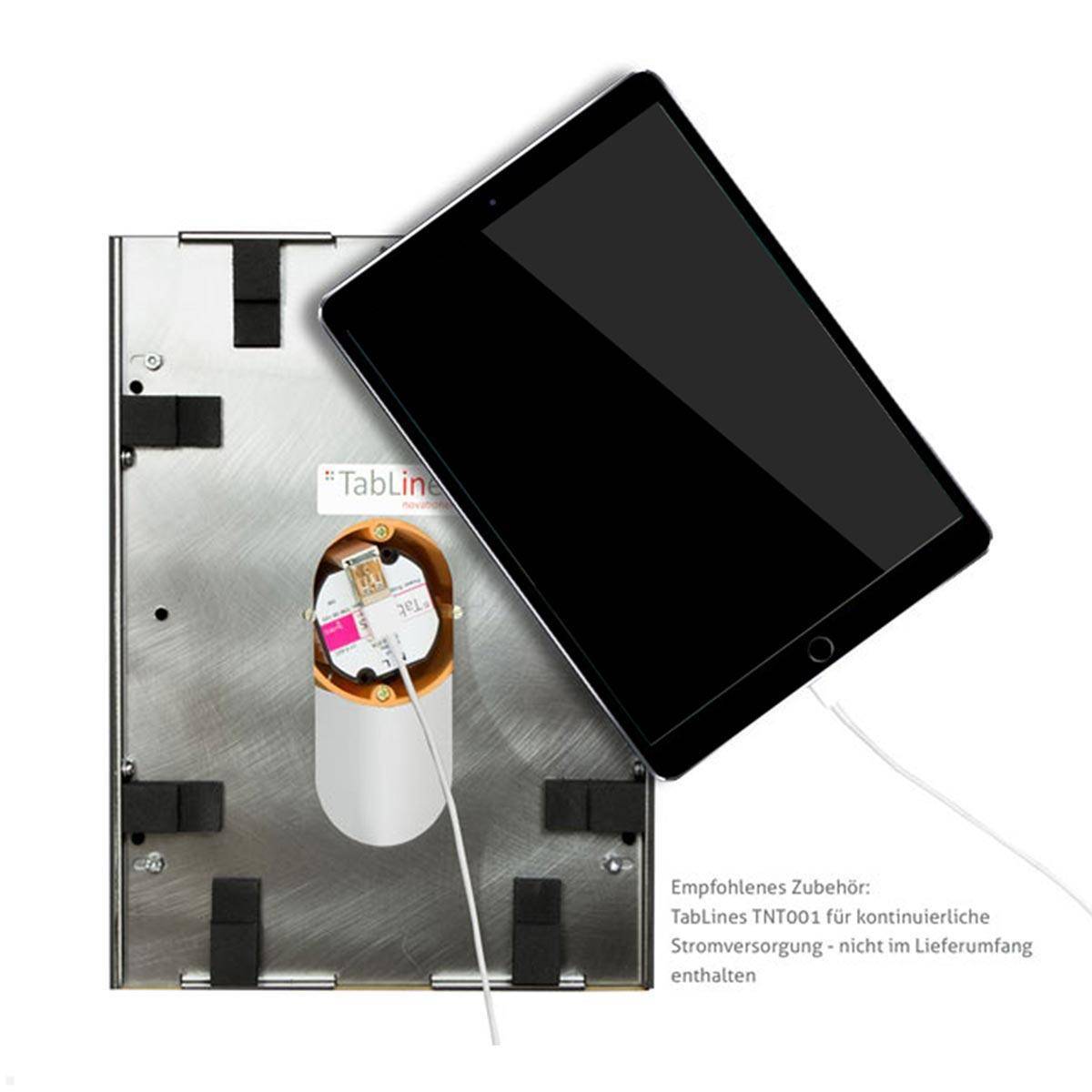 TabLines TWE087O Tablet Wandeinbau für Apple iPad 10.2 (7./8./9. Gen.), Eiche