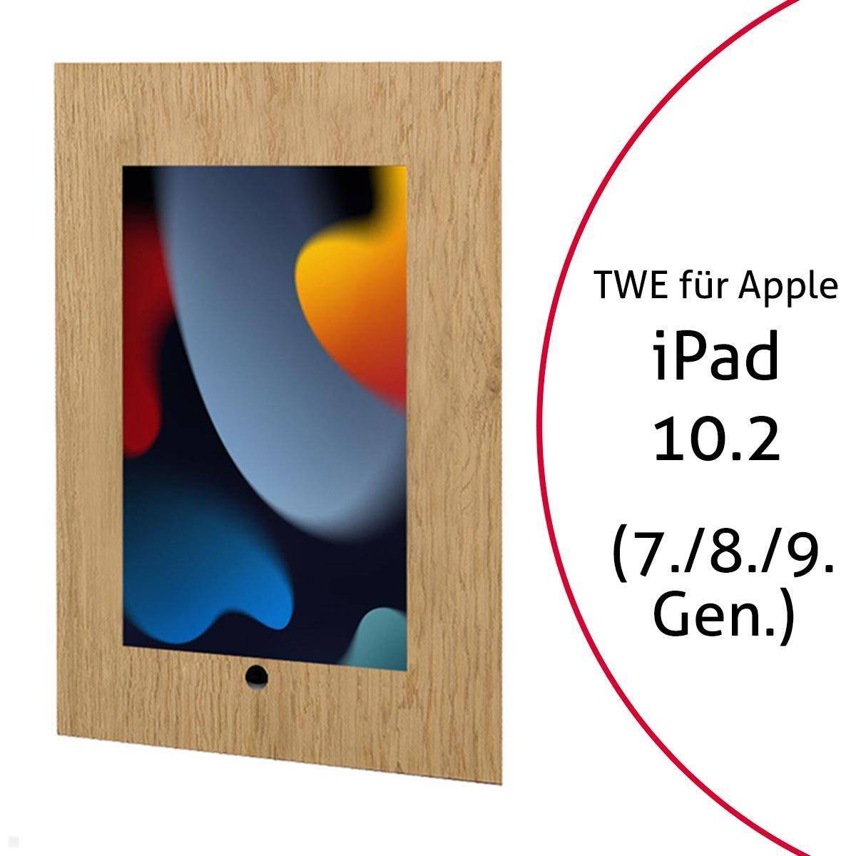 TabLines TWE089O Tablet Wandeinbau für Apple iPad 10.2 (7./8./9. Gen.), HB, Eich...