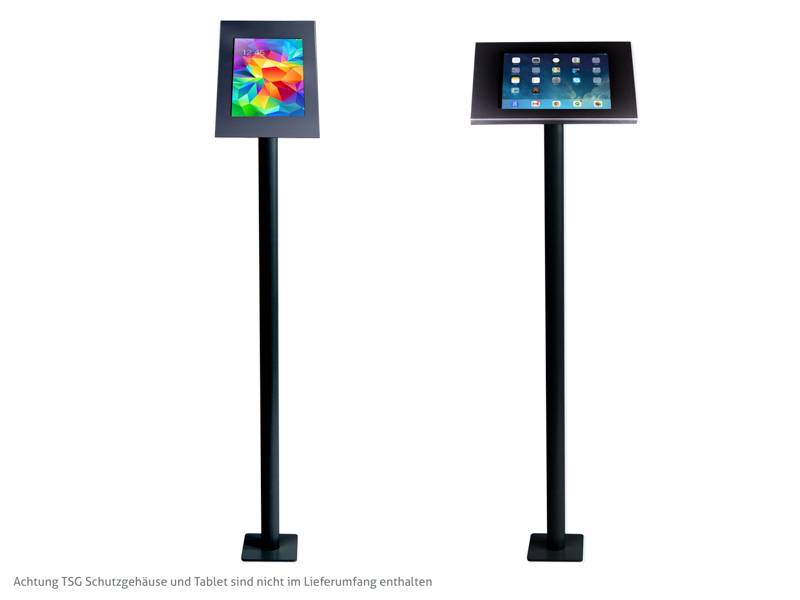 TabLines TBS002B Tablet Bodenständer zum Festschrauben, schwarz
