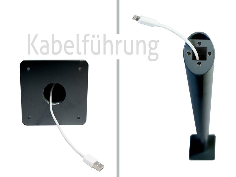 TabLines TBS002B Tablet Bodenständer zum Festschrauben, schwarz