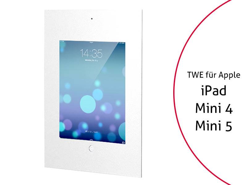 TabLines TWE025W Tablet Wandeinbau für Apple iPad Mini 4/5, DS, HB, weiß