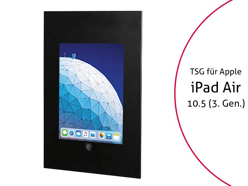 TabLines TWE074B Tablet Wandeinbau für Apple iPad Air 3 10.5 (2019), HB, schwarz