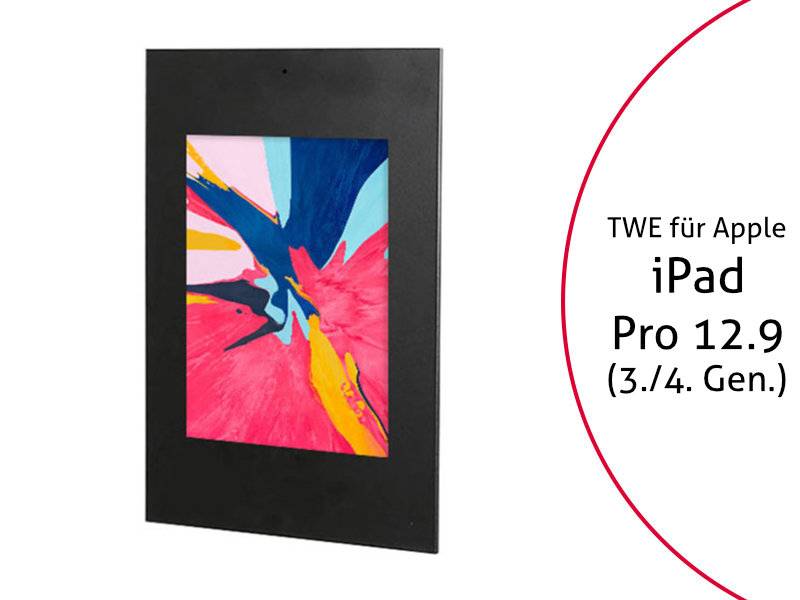 TabLines TWE072B Tablet Wandeinbau für Apple iPad Pro 12.9 (3./4. Gen.), DS, sch...
