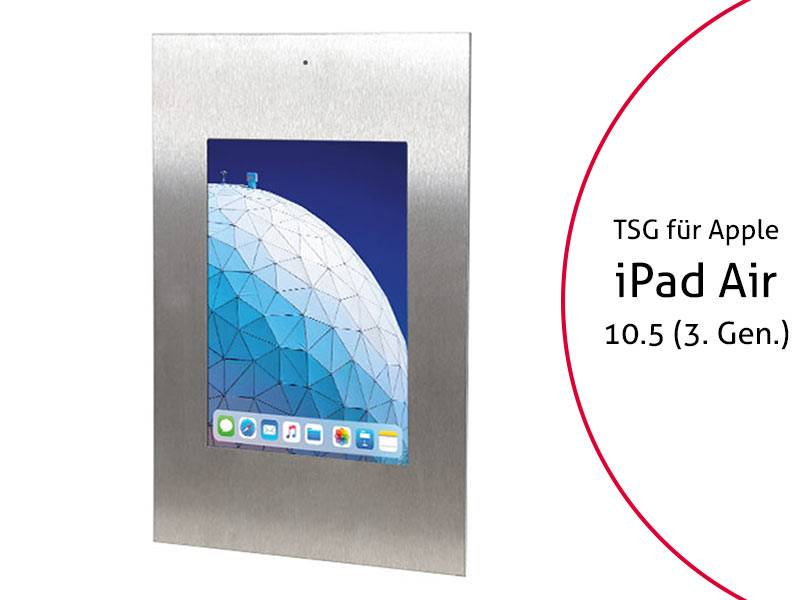 TabLines TWE075E Tablet Wandeinbau für Apple iPad Air 3 10.5 (2019), DS, Edelsta...