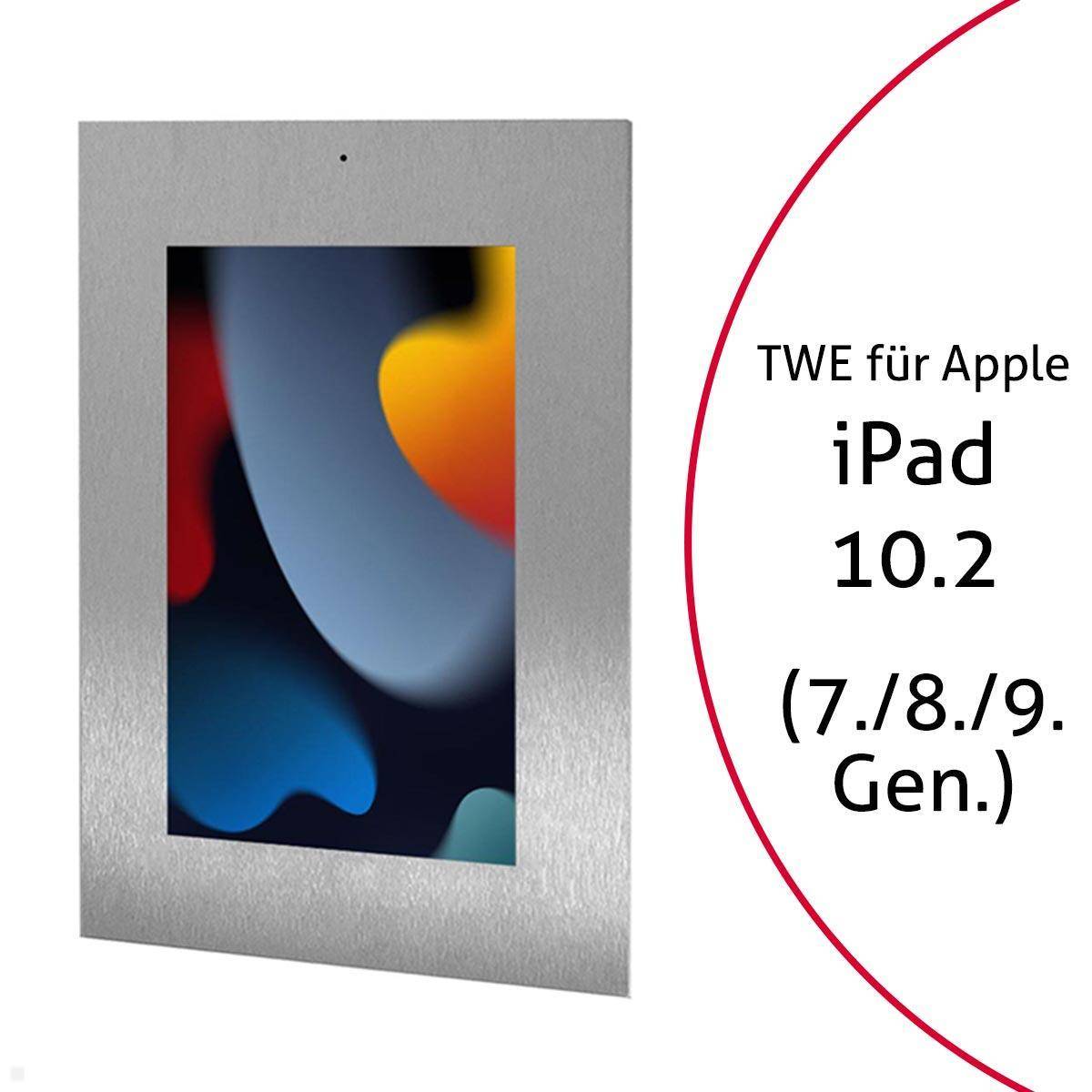 TabLines TWE088E Tablet Wandeinbau für Apple iPad 10.2 (7./8./9. Gen), DS, Edels...