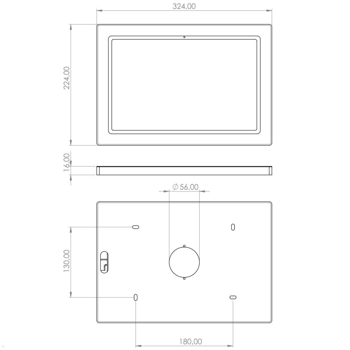 TabLines TWH038W Tablet Wandhalterung für Samsung Tab S7+ 12.4, weiß