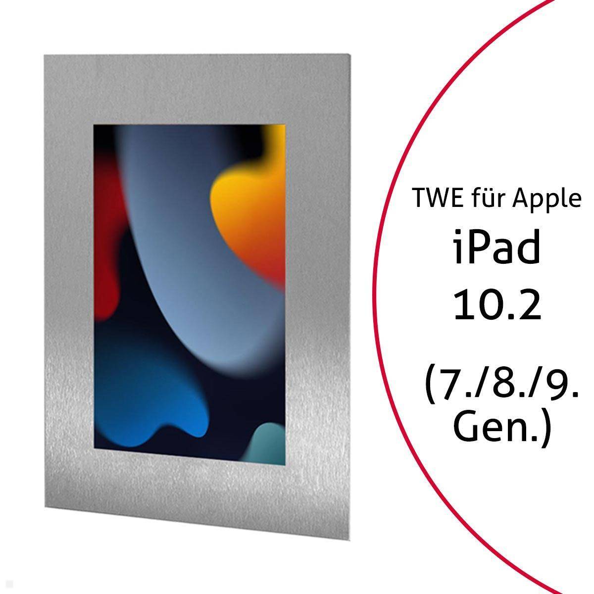 TabLines TWE087E Tablet Wandeinbau für Apple iPad 10.2 (7./8./9. Gen.), Edelstah...