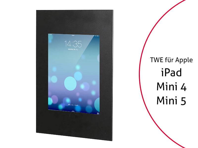 TabLines TWE014B Tablet Wandeinbau für Apple iPad Mini 4/5, schwarz