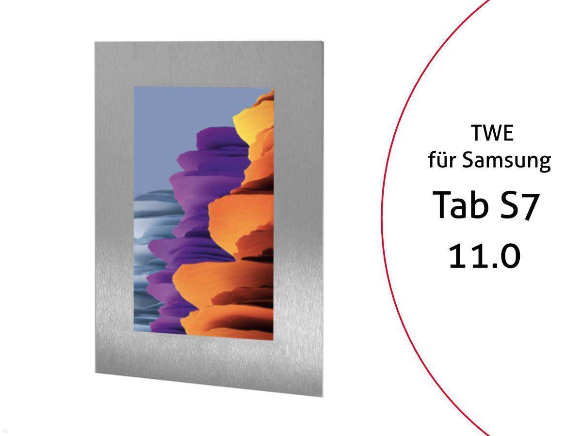 TabLines TWE076E Tablet Wandeinbau für Samsung Tab S7 11.0, Edelstahl
