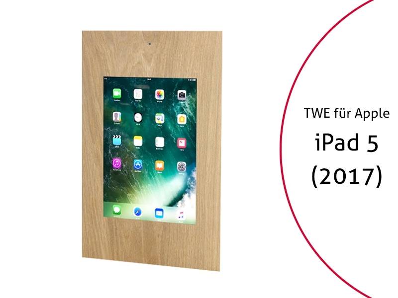 TabLines TWE036O Tablet Wandeinbau für Apple iPad 5 (2017), DS, Eiche