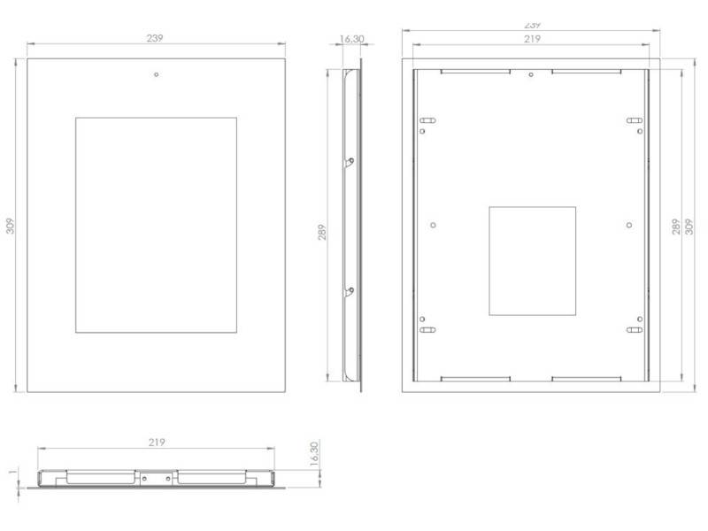 TabLines TWE036O Tablet Wandeinbau für Apple iPad 5 (2017), DS, Eiche