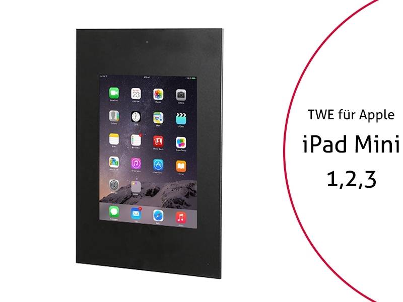 TabLines TWE042B Tablet Wandeinbau für Apple iPad Mini 1/2/3 DS, schwarz