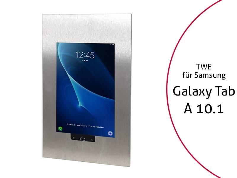TabLines TWE049E Tablet Wandeinbau für Samsung Tab A 10.1 (2016) - HB, Edelstahl