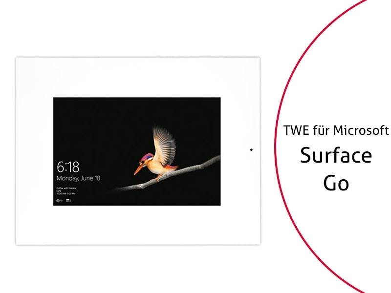 TabLines TWE082W Tablet Wandeinbau für Microsoft Surface Go (1. Gen.), DS, weiß