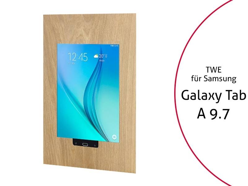 TabLines TWE009O Tablet Wandeinbau für Samsung Tab A 9.7 HB, Eiche