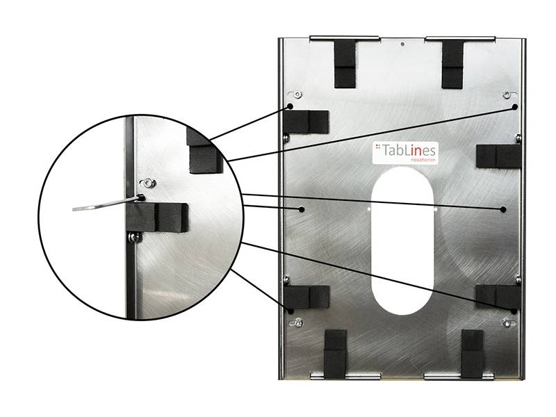 TabLines TWE060S Tablet Wandeinbau für Amazon fire HD 8 (2017), silber