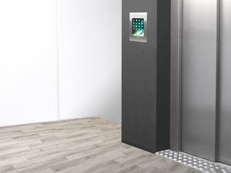 TabLines TWE035E Tablet Wandeinbau für Apple iPad 5 (2017), HB, Edelstahl