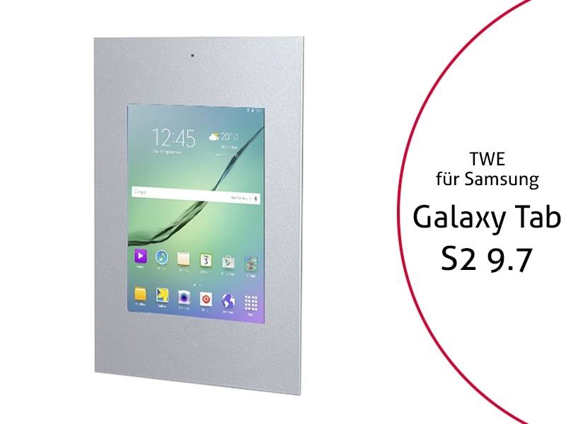 TabLines TWE020S Tablet Wandeinbau für Samsung Tab S2 9.7 DS, silber