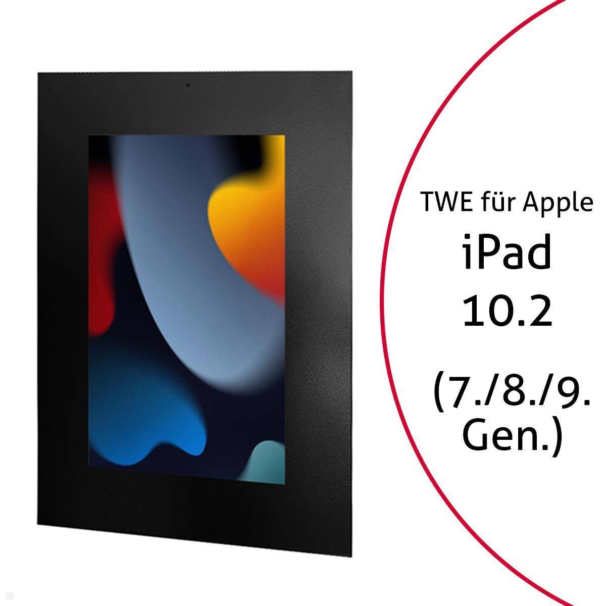 TabLines TWE088B Tablet Wandeinbau für Apple iPad 10.2 (7./8./9. Gen), DS, schwa...