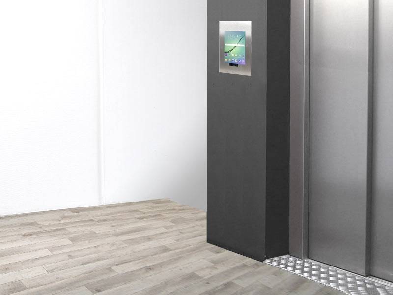 TabLines TWE017E Tablet Wandeinbau für Samsung Tab S2 9.7 HB, Edelstahl