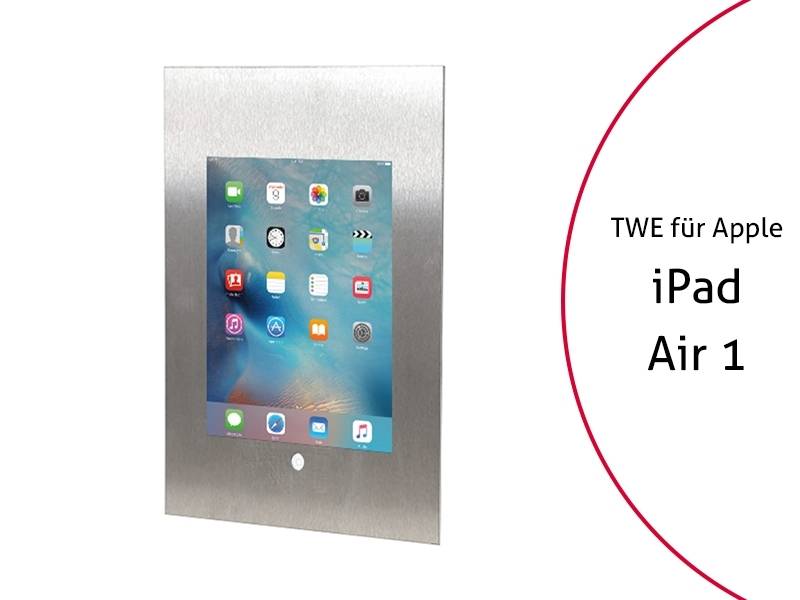 TabLines TWE051E Tablet Wandeinbau für Apple iPad Air 1 HB, Edelstahl