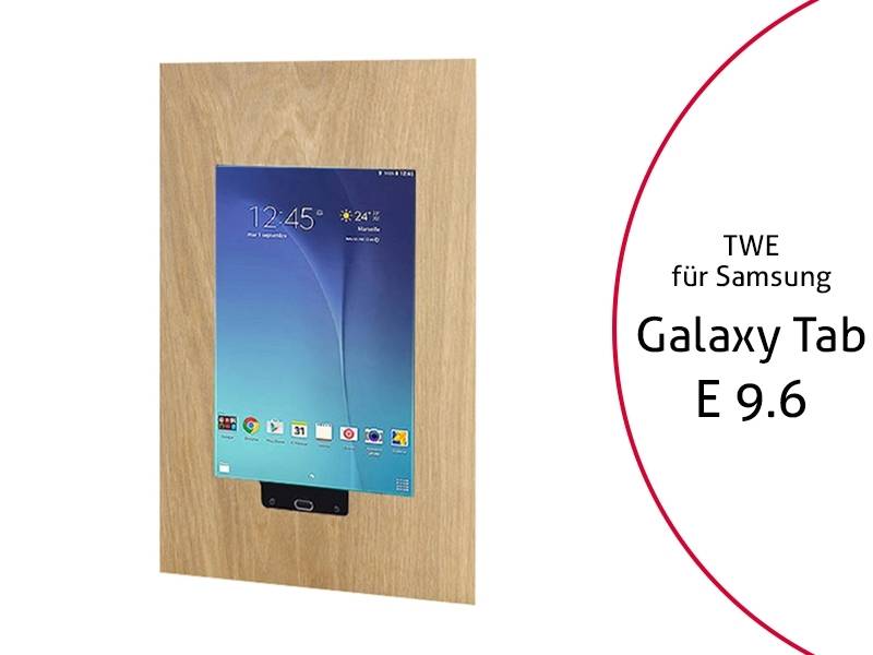 TabLines TWE028O Tablet Wandeinbau für Samsung Tab E 9.6 HB, Eiche