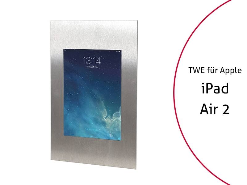 TabLines TWE056E Tablet Wandeinbau für Apple iPad Air 2, Edelstahl