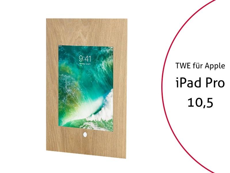 TabLines TWE058O Tablet Wandeinbau für Apple iPad Pro 10.5, HB, Eiche