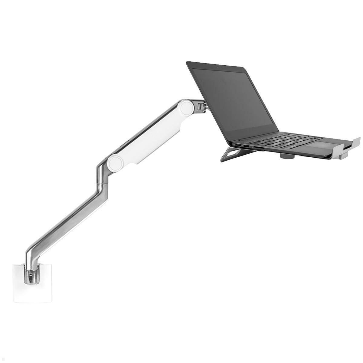 Humanscale M2.1 Laptop Wandhalterung mit Schwenkarm schräg, weiß