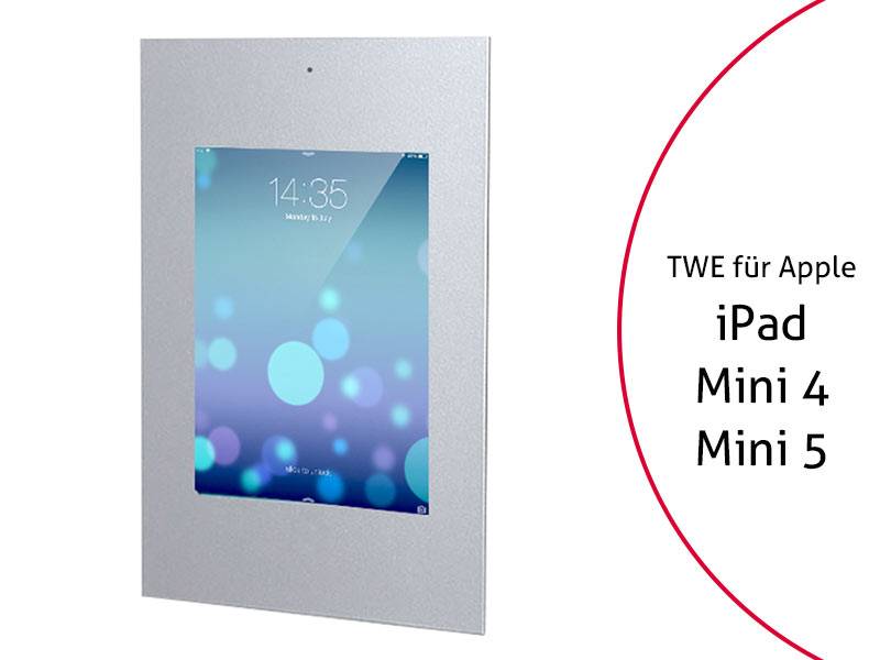 TabLines TWE021S Tablet Wandeinbau für Apple iPad Mini 4/5, DS, Silber