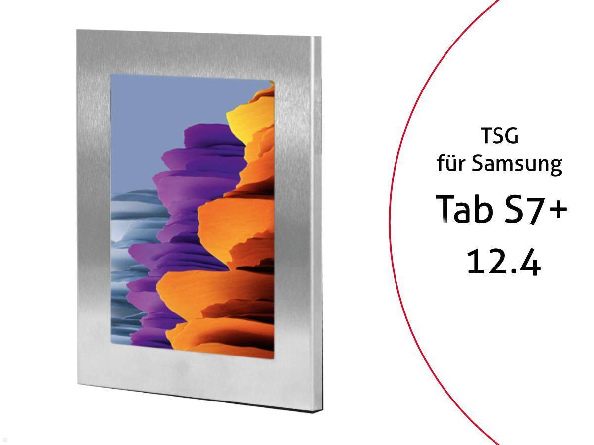 TabLines TSG076E Tablet Schutzgehäuse für Samsung Tab S7+ 12.4, Edelstahl