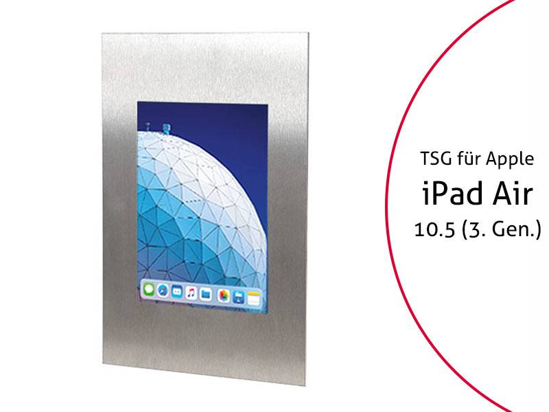 TabLines TWE073E Tablet Wandeinbau für Apple iPad Air 3 10.5 (2019), Edelstahl