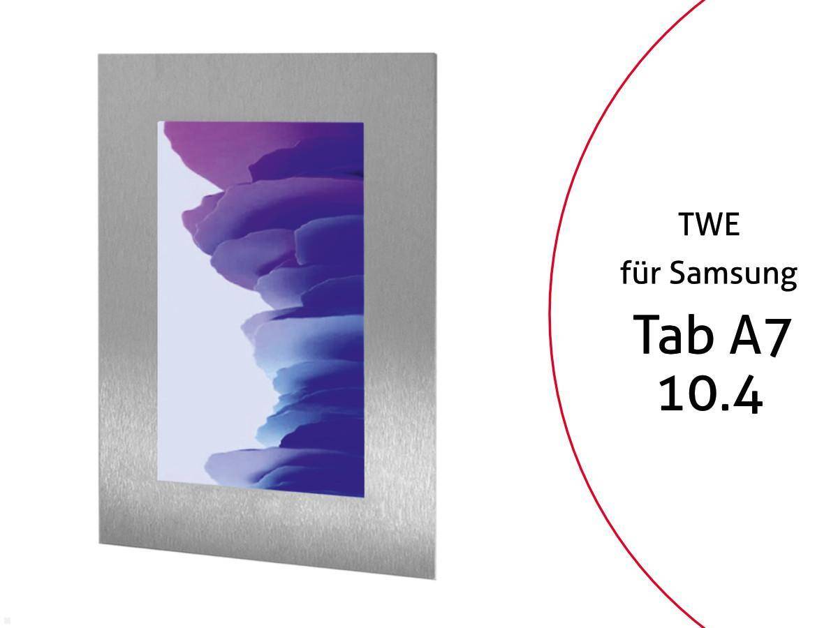 TabLines TWE090E Tablet Wandeinbau für Samsung Tab A7 10.4, Edelstahl