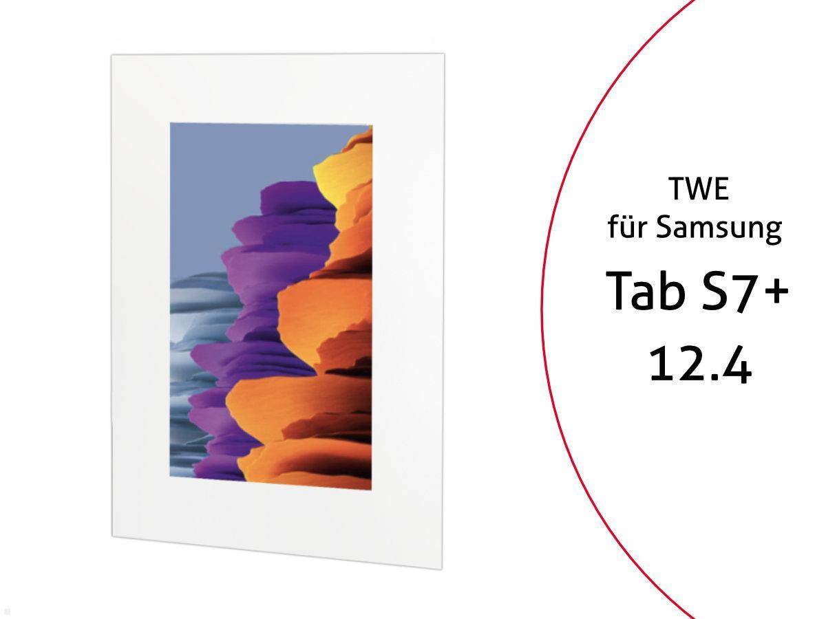 TabLines TWE077W Tablet Wandeinbau für Samsung Tab S7+ 12.4, weiß
