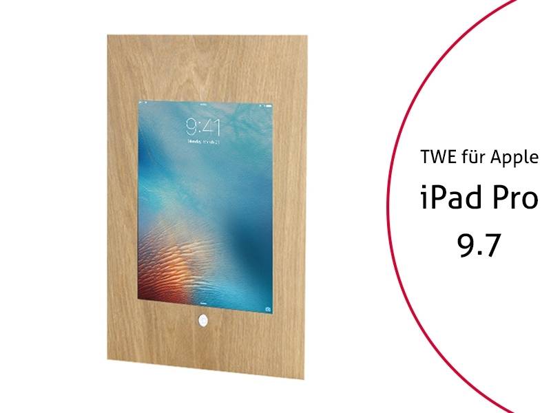 TabLines TWE045O Tablet Wandeinbau für Apple iPad Pro 9.7 HB, Eiche