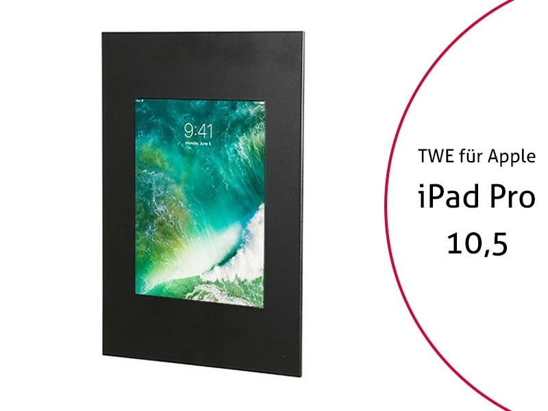 TabLines TWE057B Tablet Wandeinbau für Apple iPad Pro 10.5, schwarz