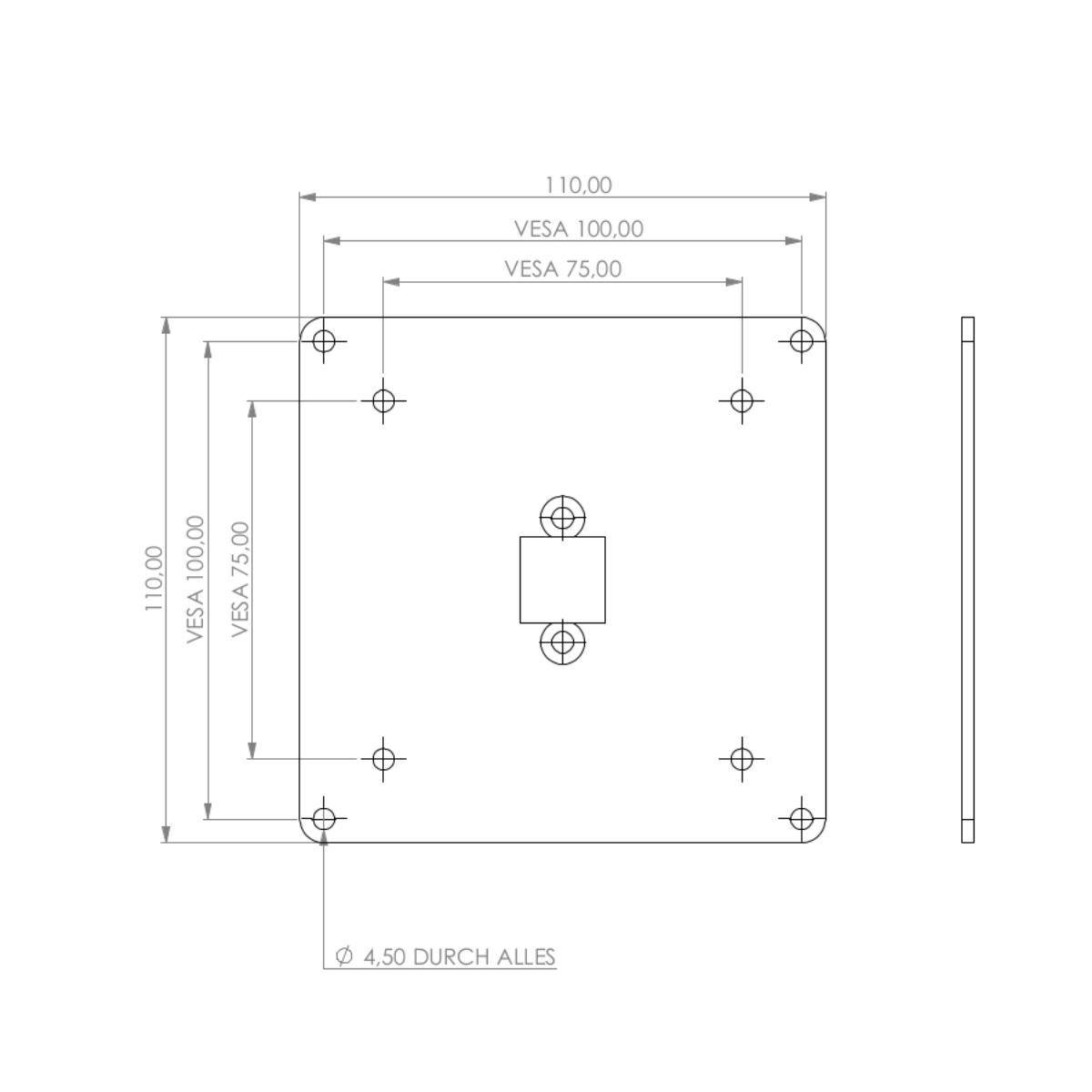 TabLines TBSfix002W Bodenständer mit Universal Tablethalter bis 12.9 Zoll