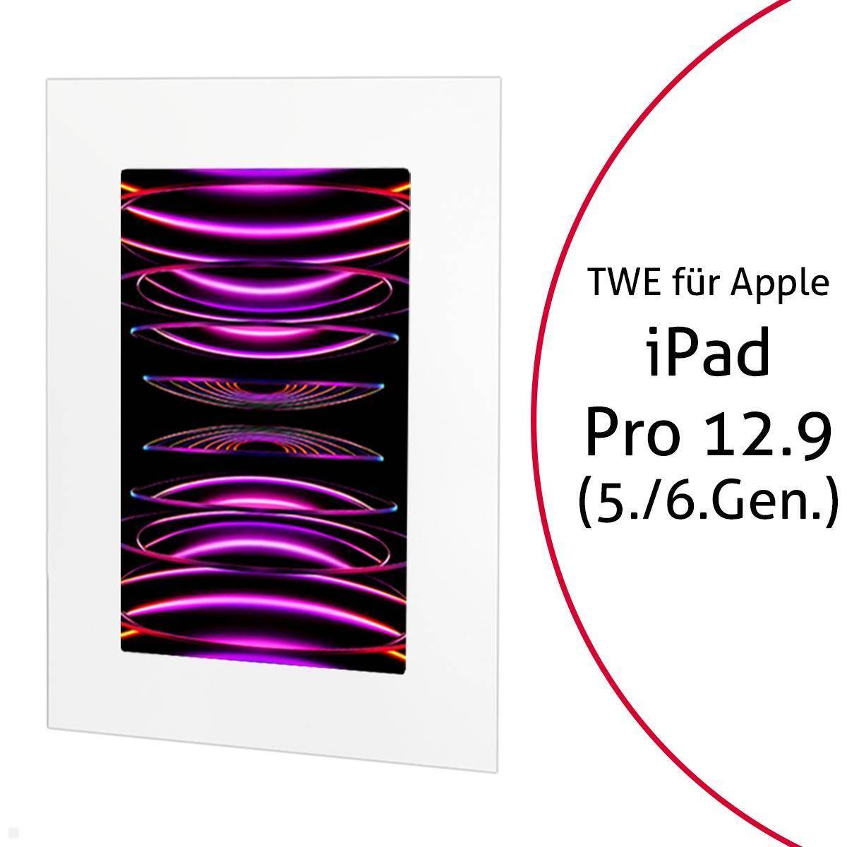 TabLines TWE098W Tablet Wandeinbau für Apple iPad Pro 12.9 (5./6. Gen.), weiß