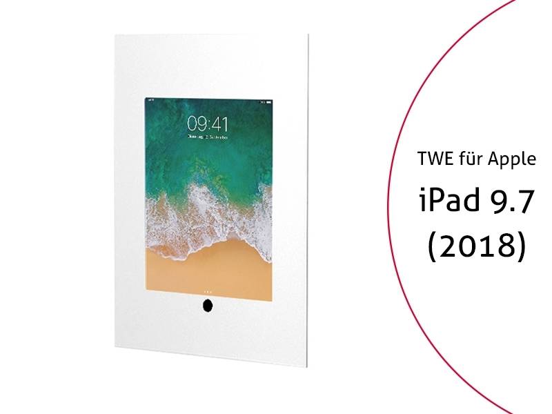 TabLines TWE063W Tablet Wandeinbau für Apple iPad 6 9.7 (2018), HB, weiß