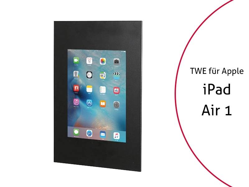 TabLines TWE037B Tablet Wandeinbau für Apple iPad Air 1, schwarz