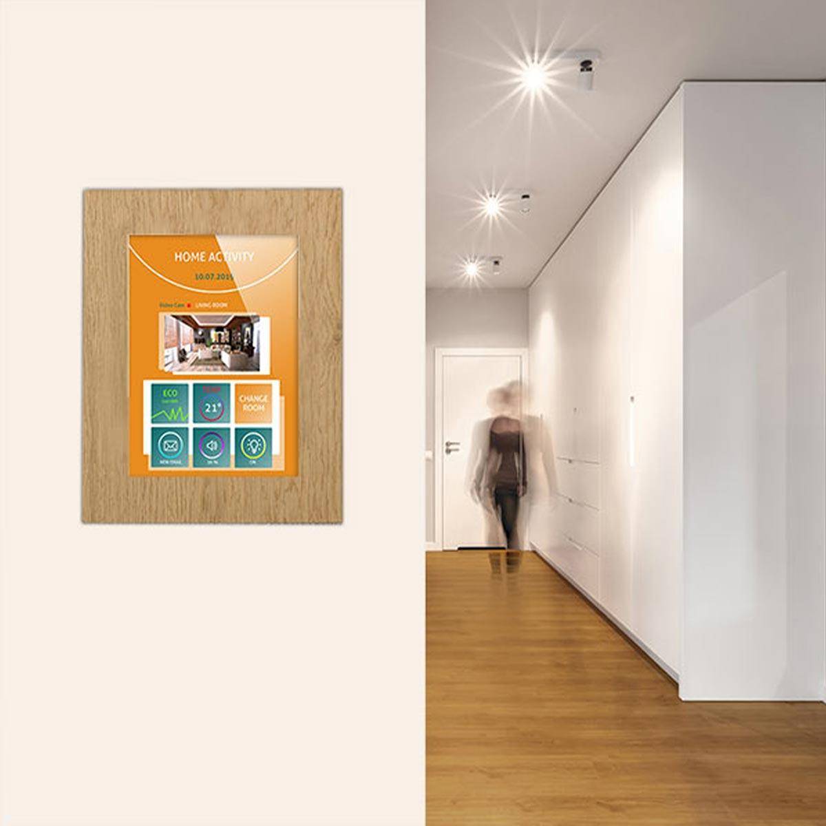 TabLines TWE088O Tablet Wandeinbau für Apple iPad 10.2 (7./8./9. Gen), DS, Eiche