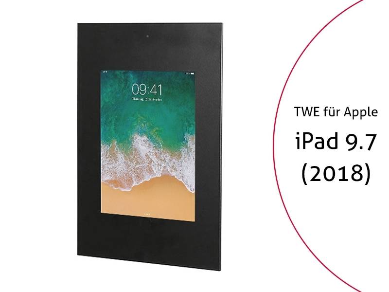 TabLines TWE064B Tablet Wandeinbau für Apple iPad 6 9.7 (2018), DS, schwarz