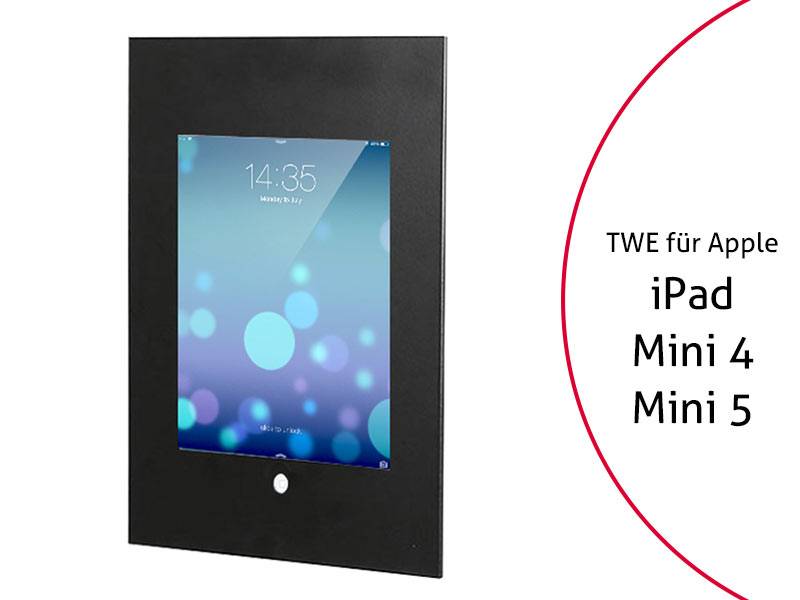 TabLines TWE018B Tablet Wandeinbau für Apple iPad Mini 4/5, HB, schwarz