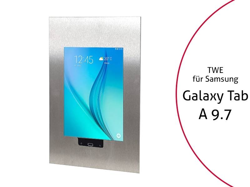 TabLines TWE009E Tablet Wandeinbau für Samsung Tab A 9.7 HB, Edelstahl