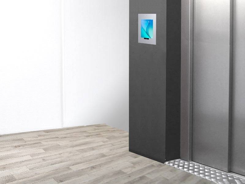 TabLines TWE009E Tablet Wandeinbau für Samsung Tab A 9.7 HB, Edelstahl