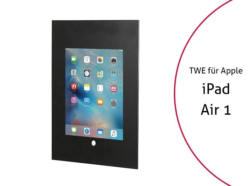 TabLines TWE051B Tablet Wandeinbau für Apple iPad Air 1 HB, schwarz